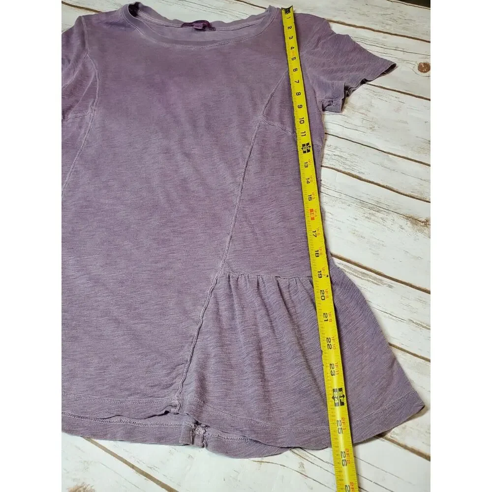 Stateside Anthropologie Womens Medium Supima Cotton Tee SOFTEST Top Peplum‎